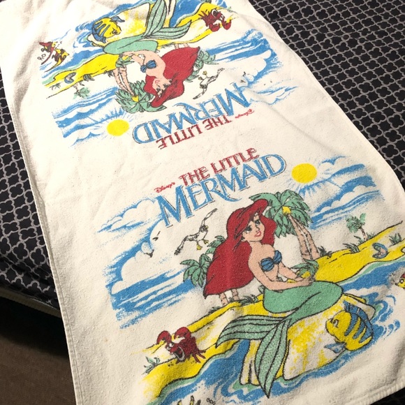 Vintage Cannon The Little Mermaid Disney Bath Beach Towel Child USA - Picture 3 of 4